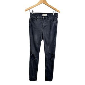Free‎ People Jeans Womens Mid Rise Distressed Dark Wash Size 28